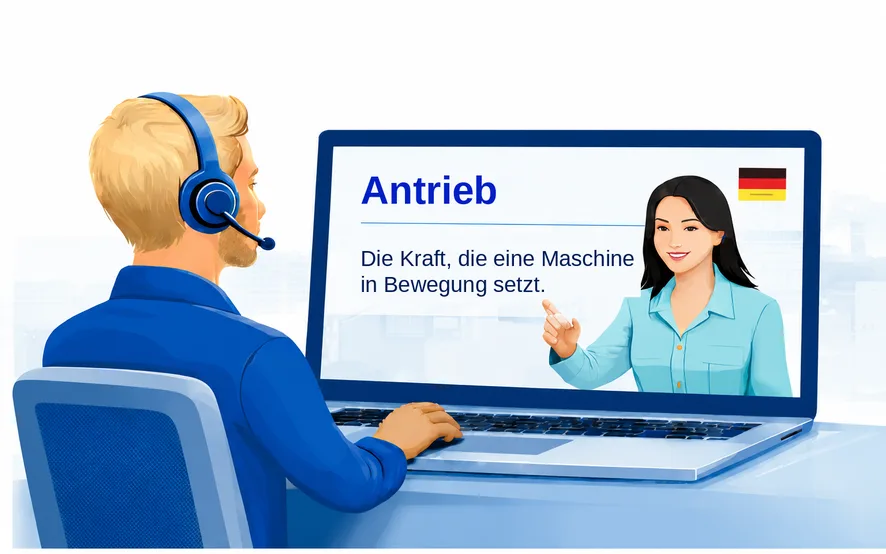 Online-Unterricht: Definition eines Fachbegriffs wird besprochen